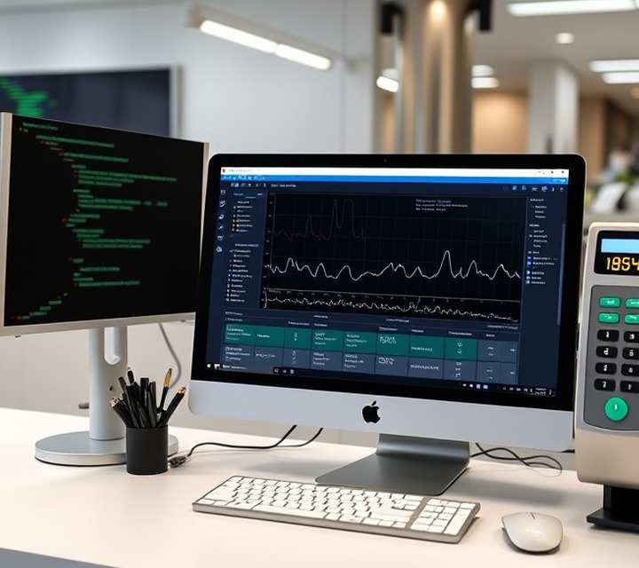 Development team working on terminal software